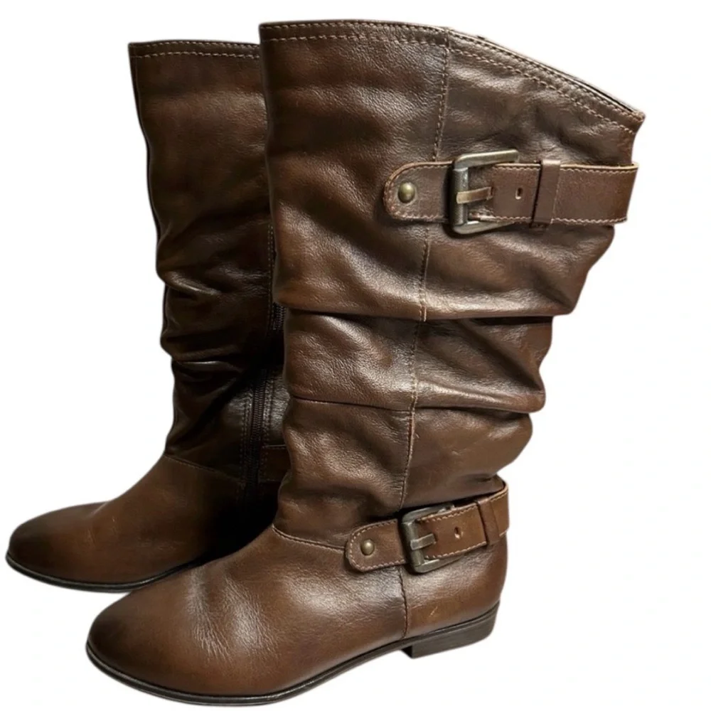 ALDO VINTAGE Brown Leather Riding Boots Dark Academia Equestrian Size 7 - Picture 3 of 11